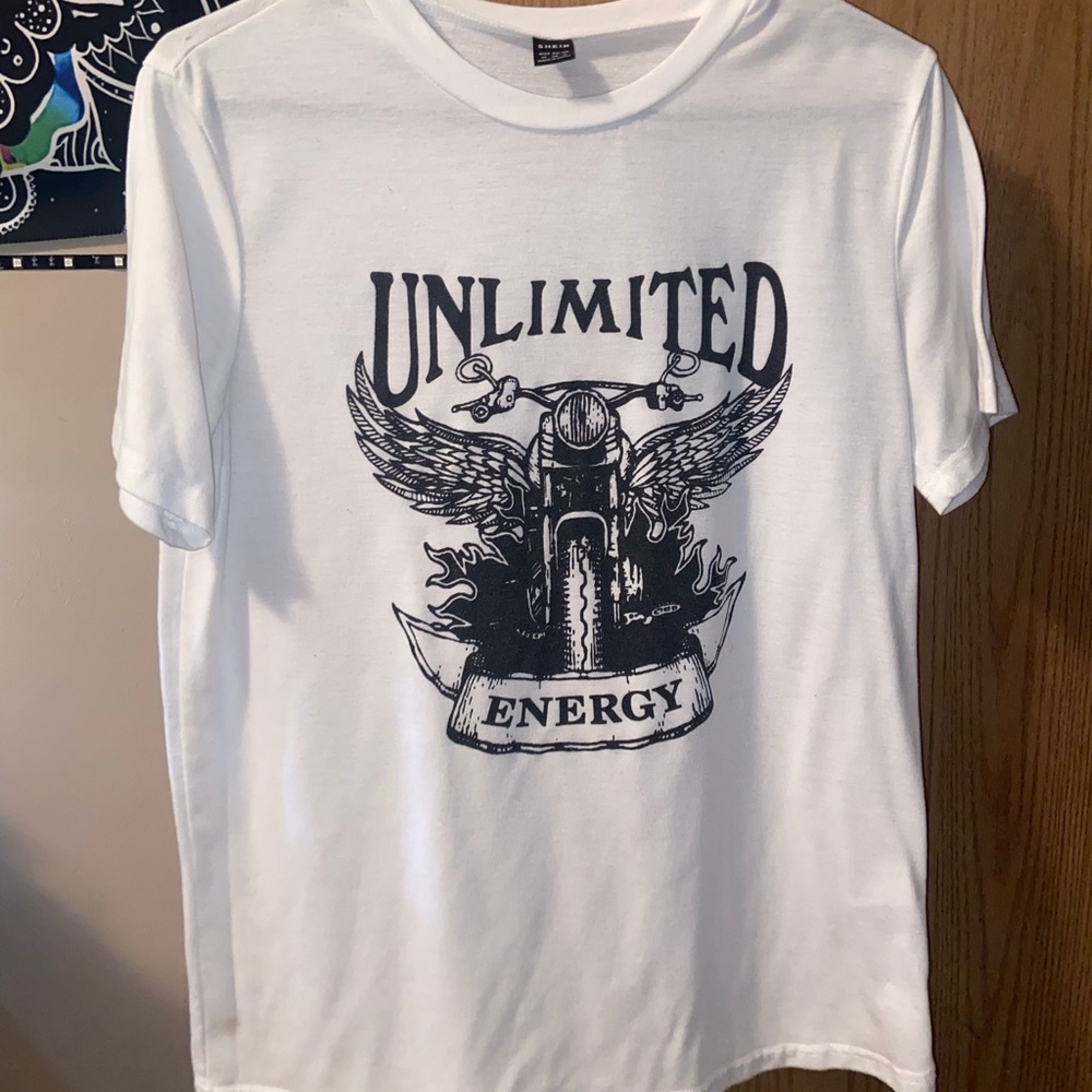 Juniors M White Motorcycle Shirt
